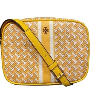 TORY BURCH TZAG Top Zip Leather Crossbody Bag in Daylily